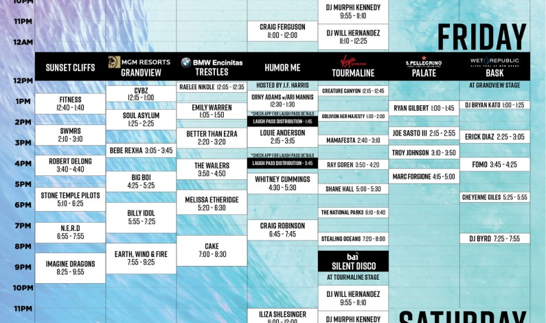 KAABOO Announces Set Time and Stages