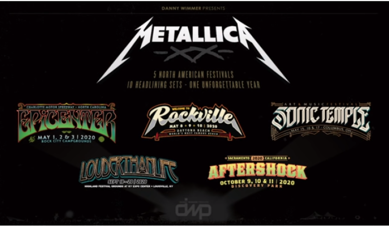 Metallica To Headline Five Danny Wimmer Presents Festivals in 2020