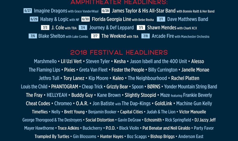 Summerfest 2018 Headliner Line Up Revealed