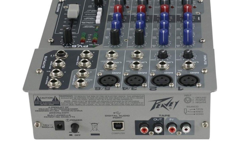 Peavey PV® 6 and PV® 6 BT Mixing Consoles